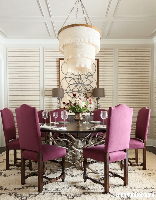Bộ sưu tập nội thất màu tím lãng mạn cho phòng ăn