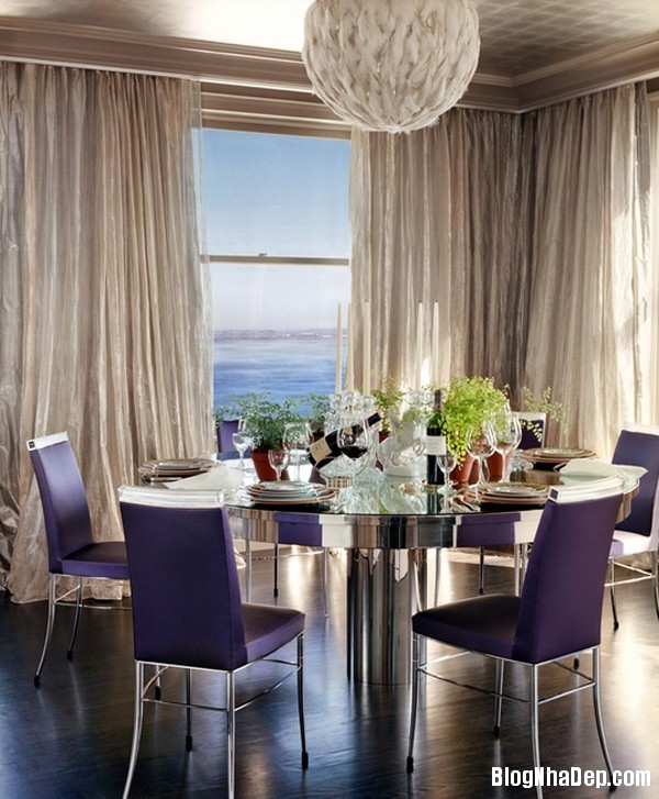 Bộ sưu tập nội thất màu tím lãng mạn cho phòng ăn