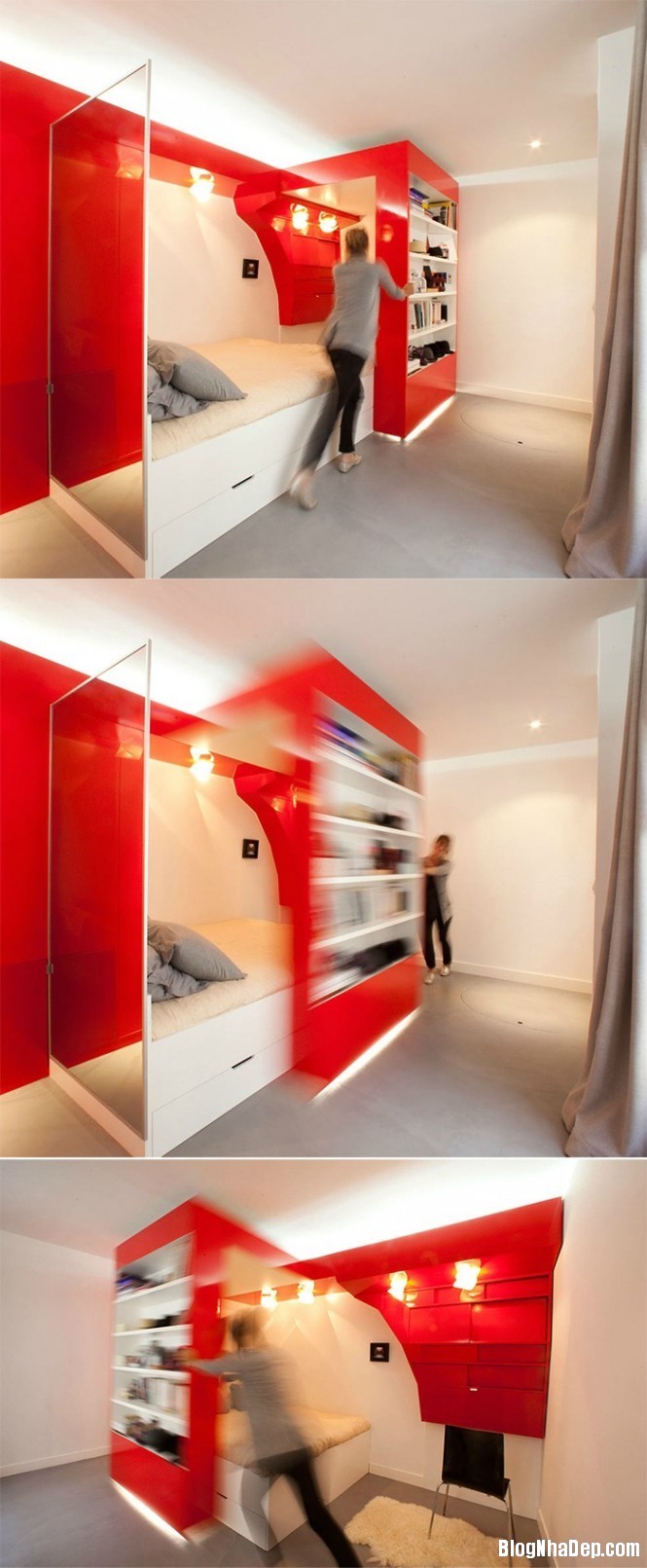 Phòng ngủ màu đỏ đầy đam mê