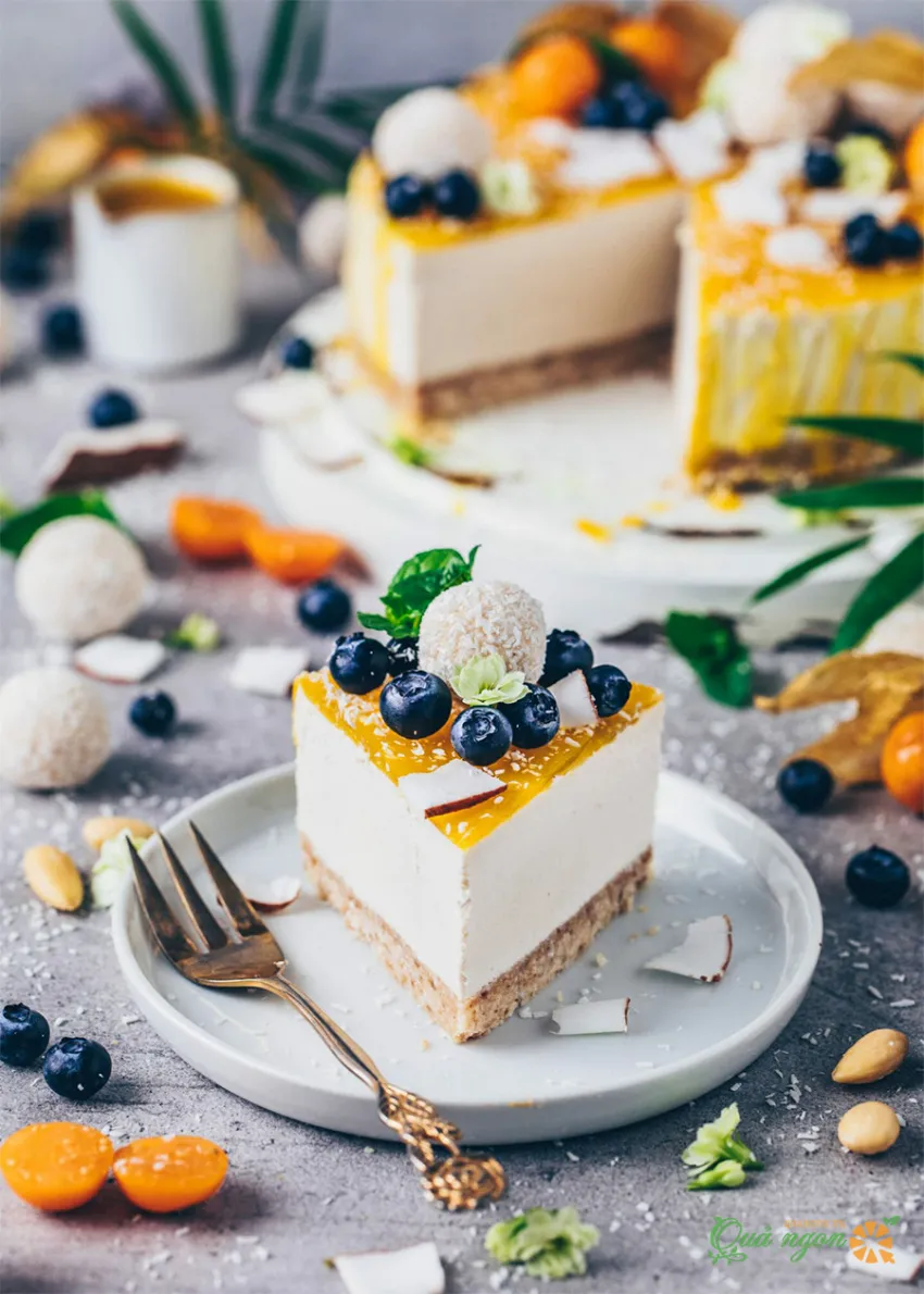 Cách làm bánh cheesecake dừa với Raffaello