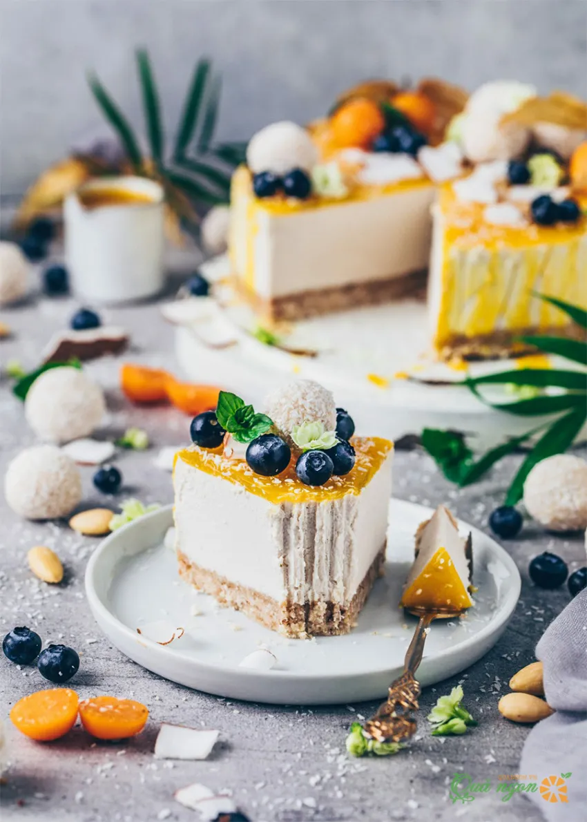 Cách làm bánh cheesecake dừa với Raffaello