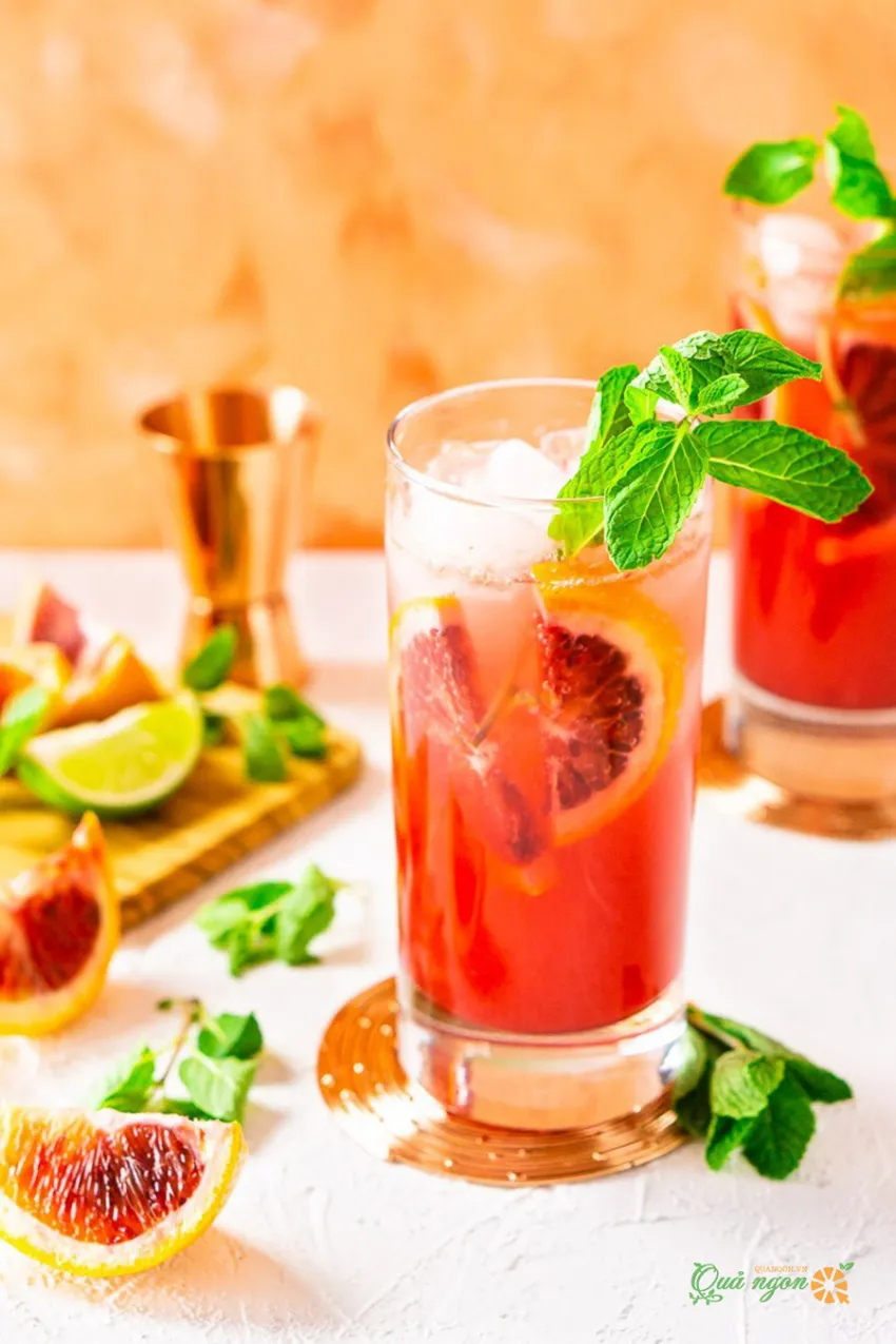 Cách làm Mojito cam đỏ không cồn tươi mát