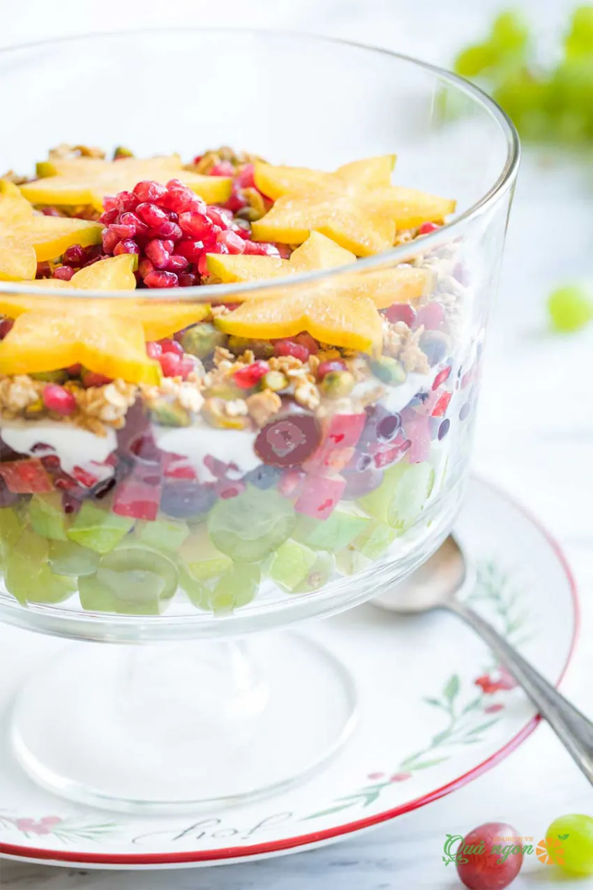 Cách làm salad trái cây Giáng sinh nhiều lớp