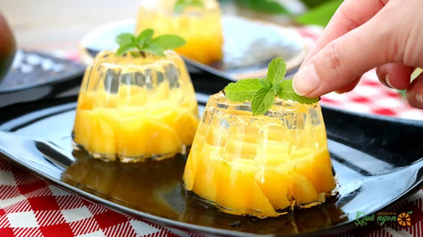 Cách làm thạch pudding xoài hoa hồng