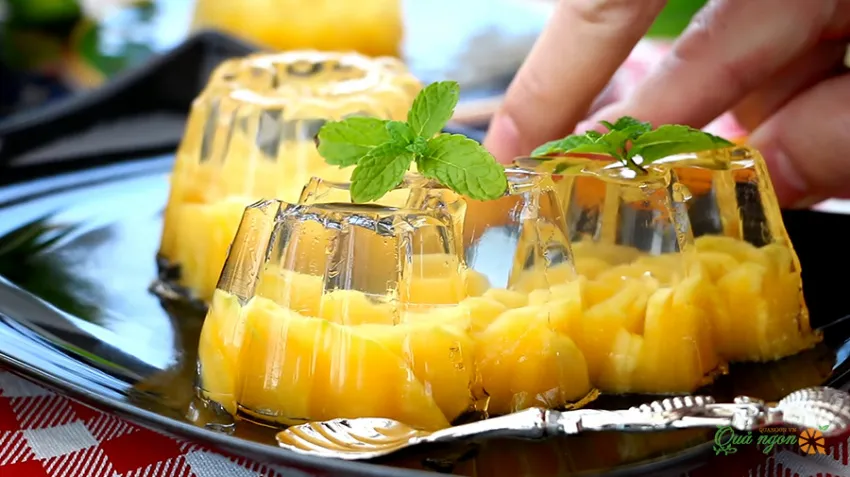 Cách làm thạch pudding xoài hoa hồng