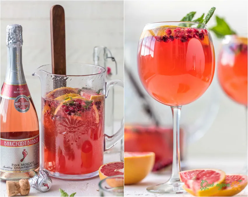 Công thức Cocktail Sangria Champagne hồng