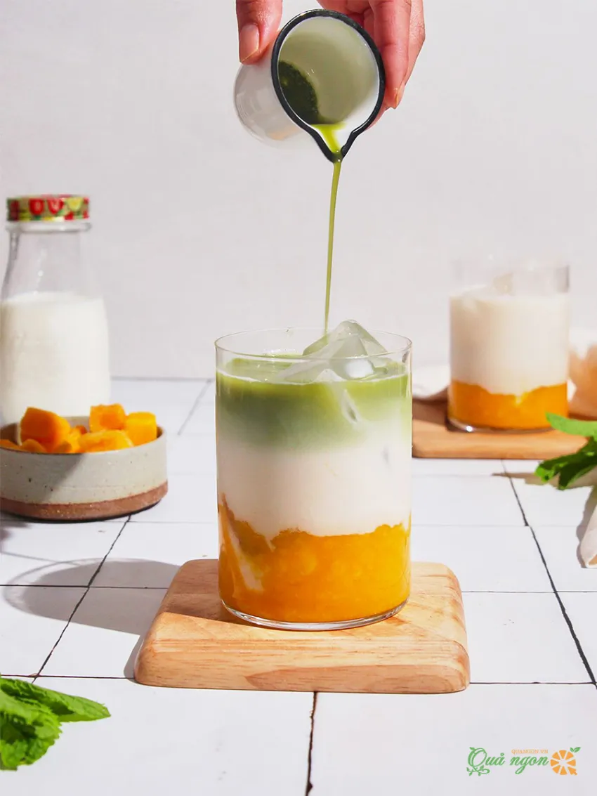 Công thức pha chế Mango Iced Matcha Latte